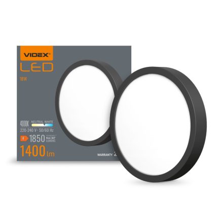 18W 4000K IP20 fekete LED mennyezeti lámpa Videx