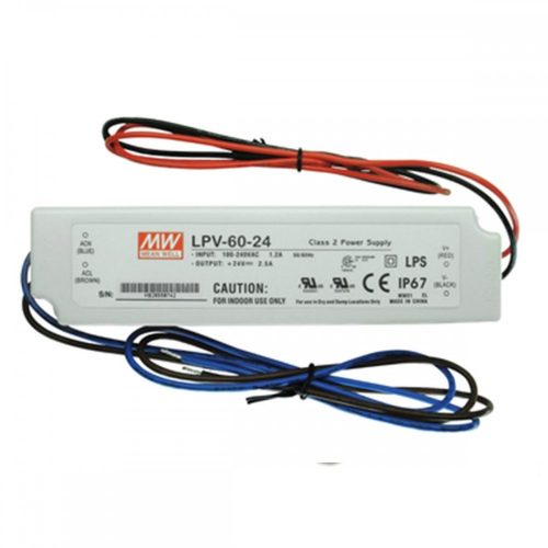 60W 24V IP67 LED tápegység Mean Well
