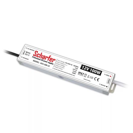 100W 12V IP67 SLIM LED tápegység Scharfer