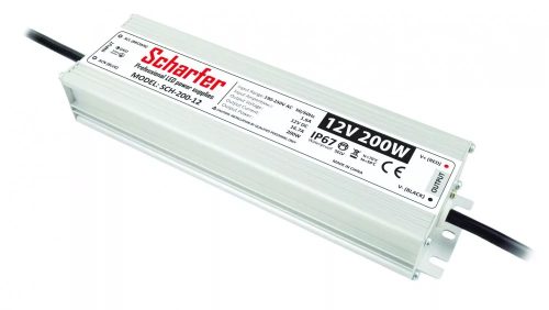 200W 12V IP67 SLIM LED tápegység Scharfer