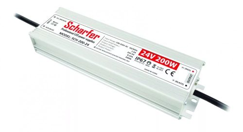 200W 24V IP67 SLIM LED tápegység Scharfer