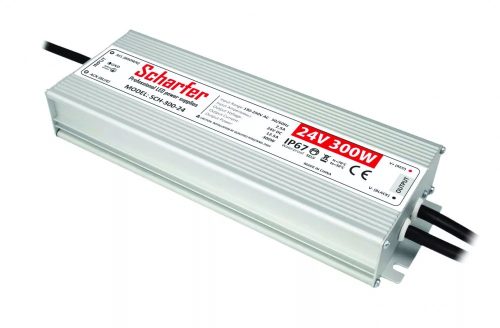 300W 24V IP67 SLIM LED tápegység Scharfer