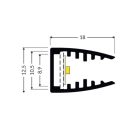 MIKRO10 6mm-es üveg élvilágításra eloxált GEN2 LED profil 4000mm Topmet