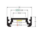 Surface10 natur alu 4000mm LED profil Topmet