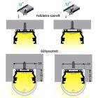 Uni12 eloxált LED profil Topmet