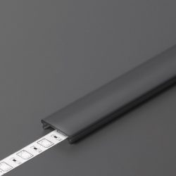 LED profil fedél "F" klikk fekete Topmet