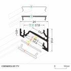 Corner14 fehér LED profil Topmet