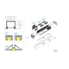 Linea-in20 süllyesztett fekete 4000mm ALU LED profil Topmet