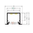 Linea-in20 süllyesztett fekete 4000mm ALU LED profil Topmet