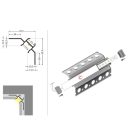 UNI-TILE12 PLUS 90° csempe LED profil 2000mm Topmet