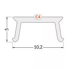 "C4" klikk opál 4000mm LED profil fedél Topmet