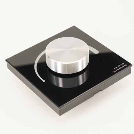 LED dimmer távszabályzó fali forgógombos RF fekete SlightLED