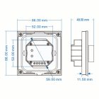 LED dimmer távszabályzó fali forgógombos RF fekete SlightLED