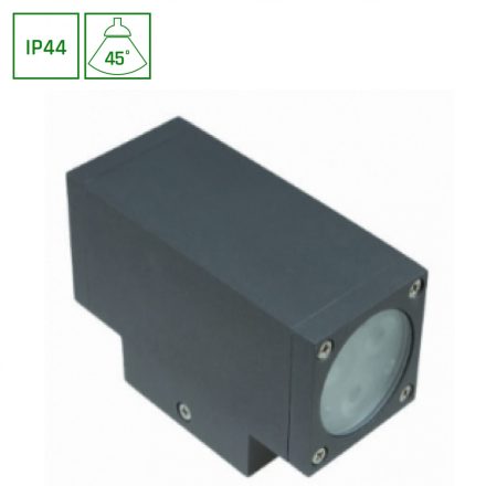 2X3W 6000K IP44 TORRE homlokzati lámpatest szürke SpectrumLED