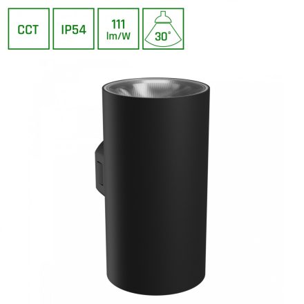 18W CCT IP54 TORRE homlokzati lámpatest fekete SpectrumLED