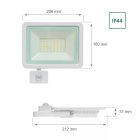 50W 6000K IP44 LED reflektor mozgásérzékelővel SpectrumLED