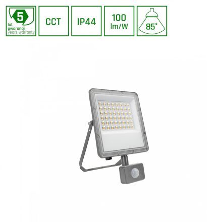 NOCTIS MAX CCT NAWIETLACZ 50W CCT 230V IP44 265x171x53mm SZARY CZUJNIK RUCHU 5 LAT GWARANCJ SpectrumLED