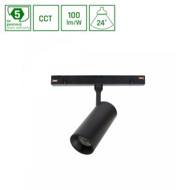   SYSTEM SHIFT CCT - SPOT M/L OPRAWA NA SZYNOPRZEWÓD 55x120x163mm 12W 24ST CZARNY 5 LAT GW SpectrumLED
