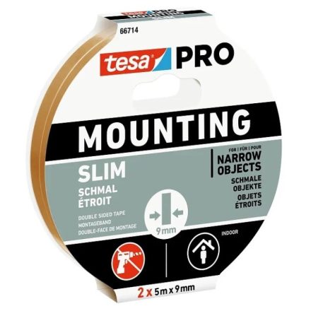 Mounting PRO kétoldalas rögzítő - Keskeny 2x(5m x 9mm) Tesa