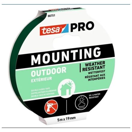 Mounting PRO kétoldalas rögzítő - Kültéri (5m x 19mm) Tesa